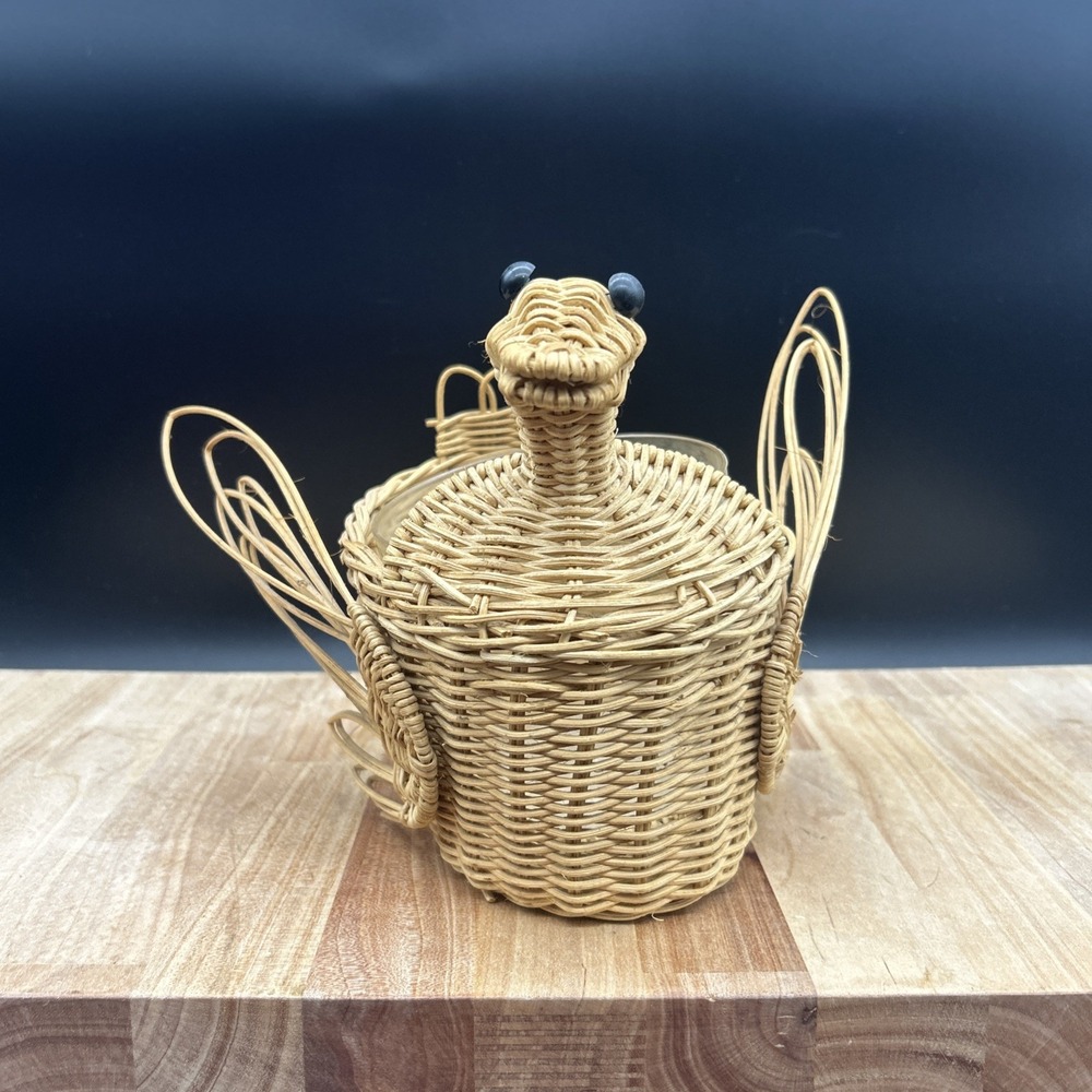 Vintage Goose Design Wicker Basket Planter